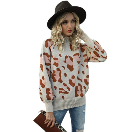 Fashion Leopard Print Knitted Sweaters