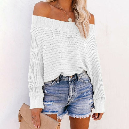 Off Shoulder Batwing Sleeve Knitwear