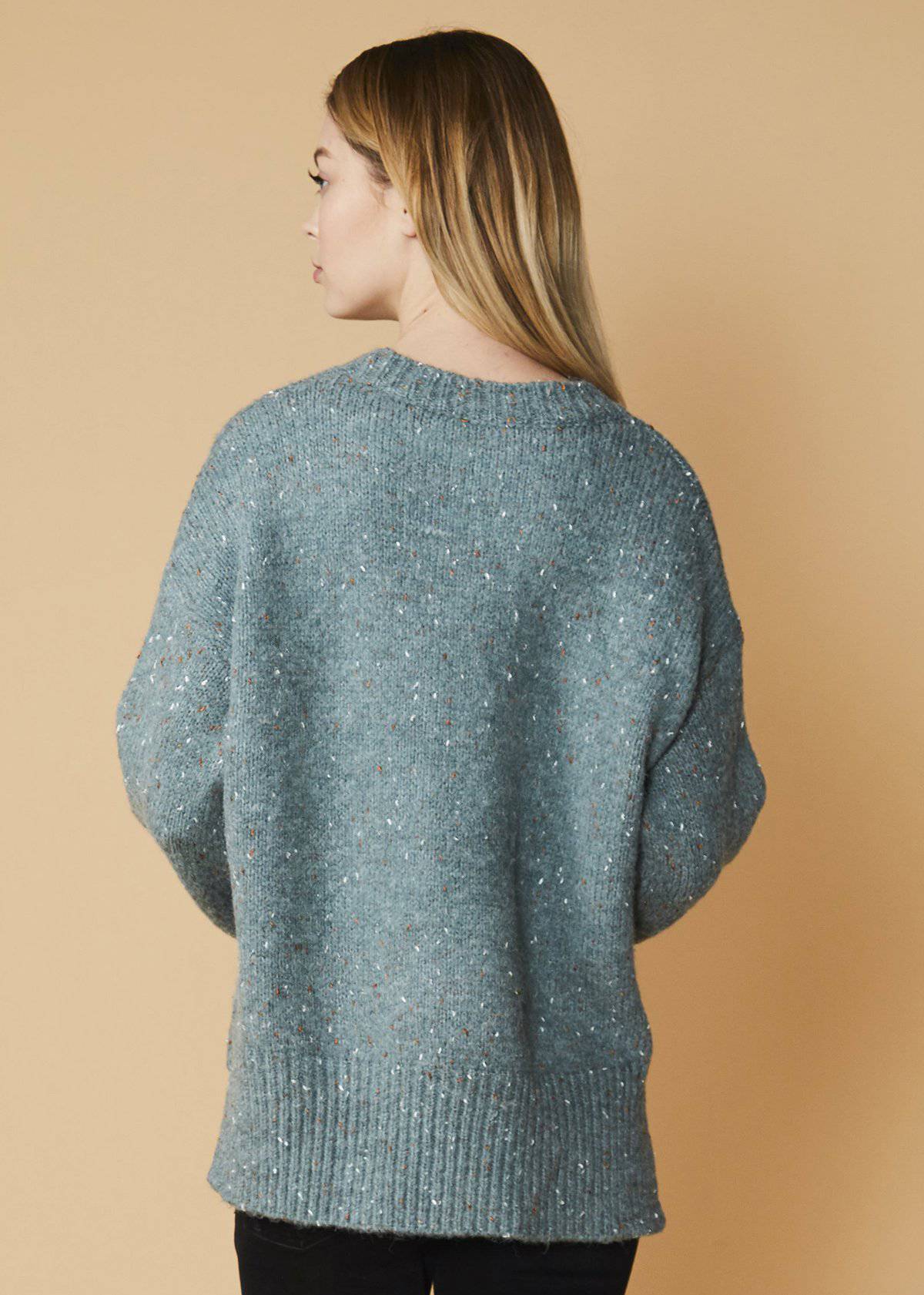 Women's Crewneck Pocket Front Sweater in Fall Sage