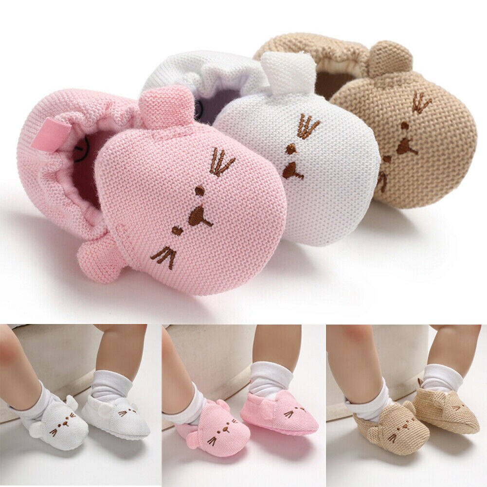 Cute Newborn Baby Girls Boys Soft Sole Crib Shoes