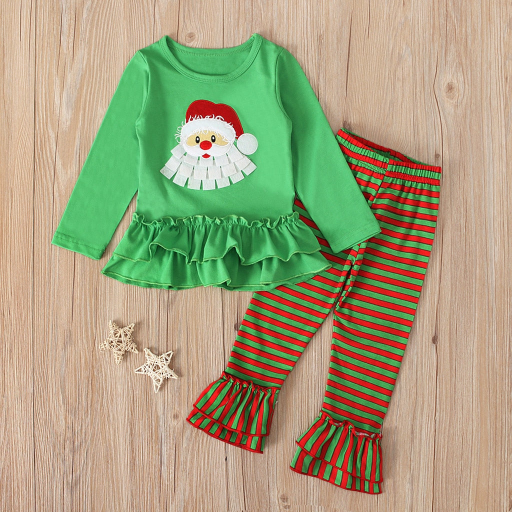 Girls Christmas Outfits Santa Clothing Set Baby