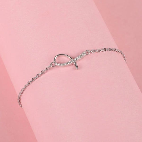 Bracelet Adjustable, Rhodium Plated