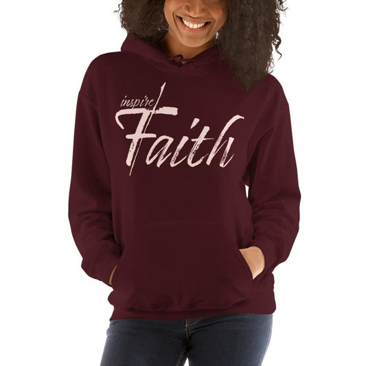 Womens Hoodie - Pullover Sweatshirt - Pink Graphic / Inspire Faith