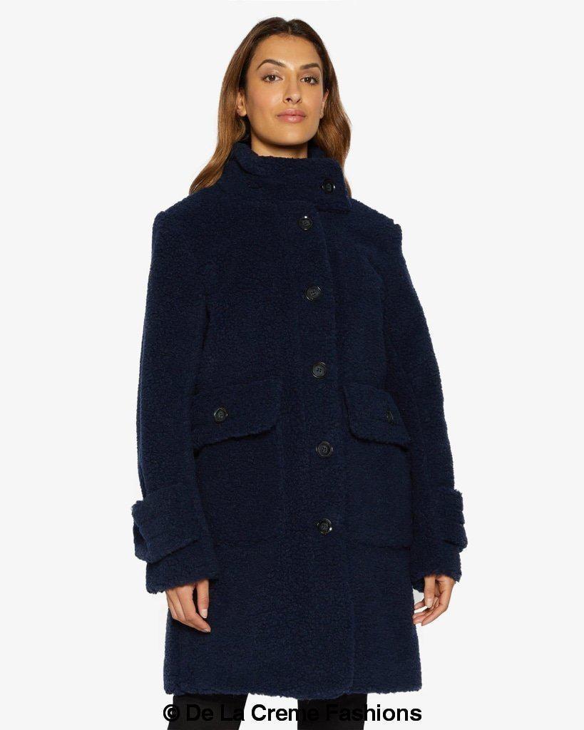 Julie High Neck Borg Teddy Coat