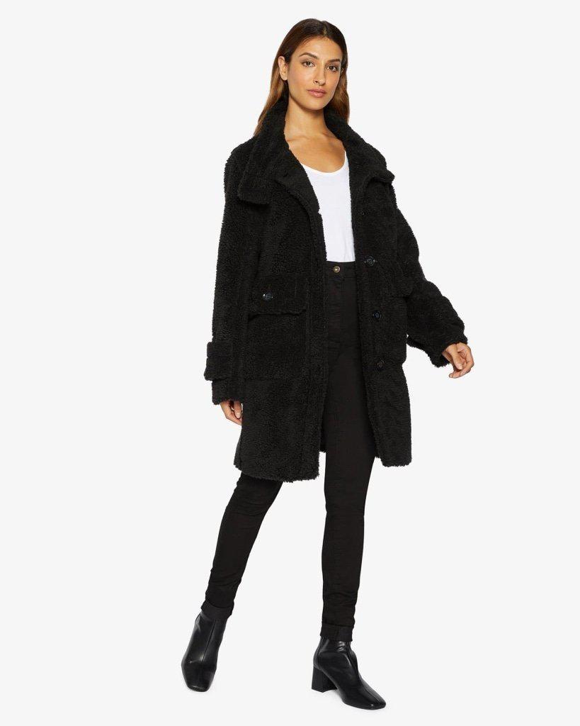 Julie High Neck Borg Teddy Coat