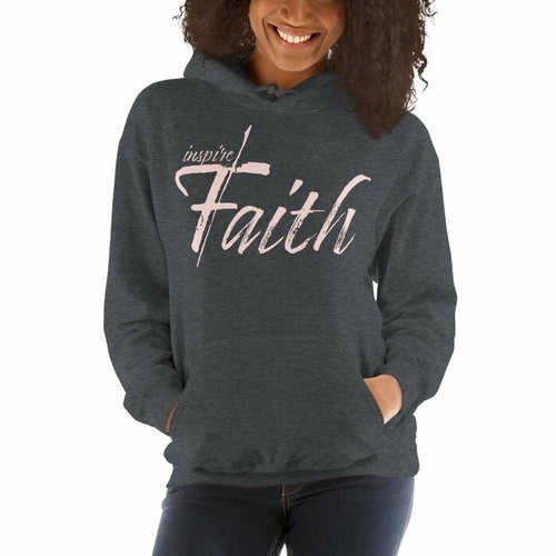 Womens Hoodie - Pullover Sweatshirt - Pink Graphic / Inspire Faith